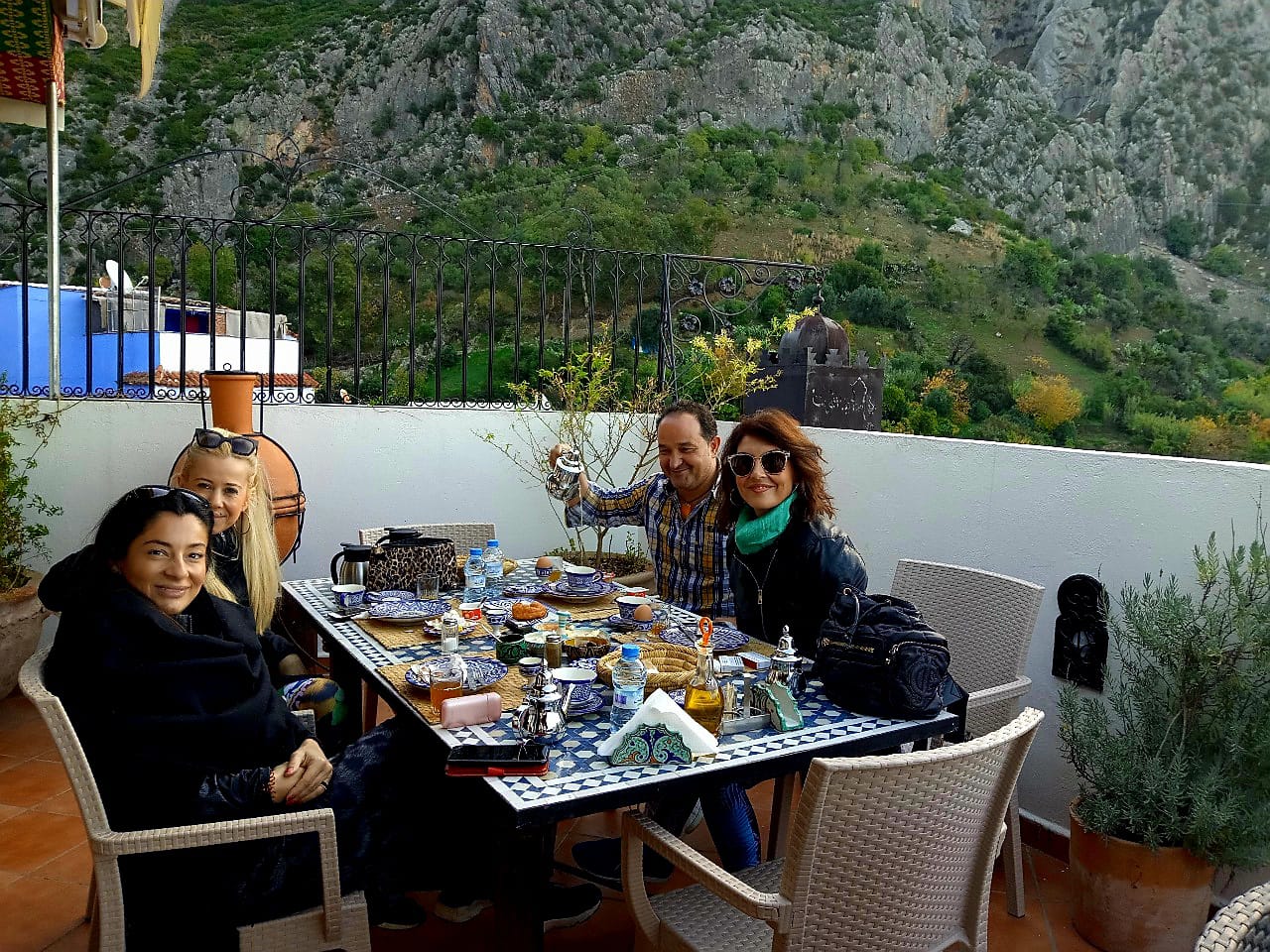 Traditional Moroccan Meal with Mountain Views